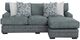 Franklin™ Emerald Matcha Teal Sofa with Reversible Chaise-1