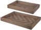 A & B Home Chevron 2-Piece Brown Pattern Tray Set-0