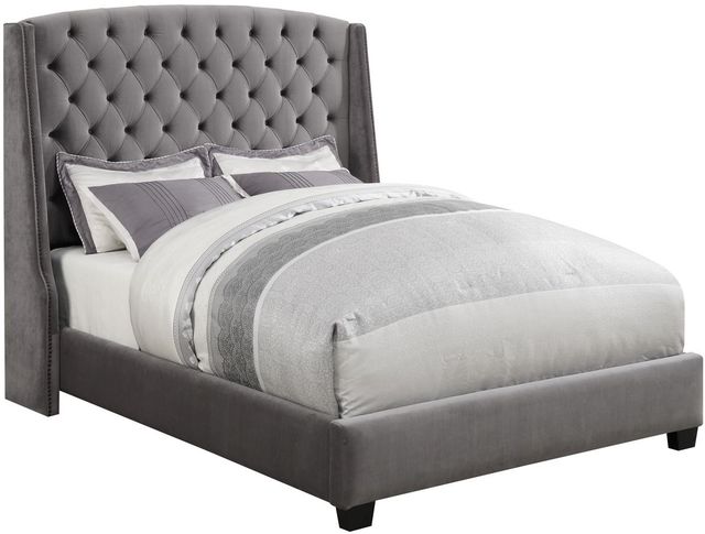 Coaster® Pissarro Grey Queen Upholstered Bed-0