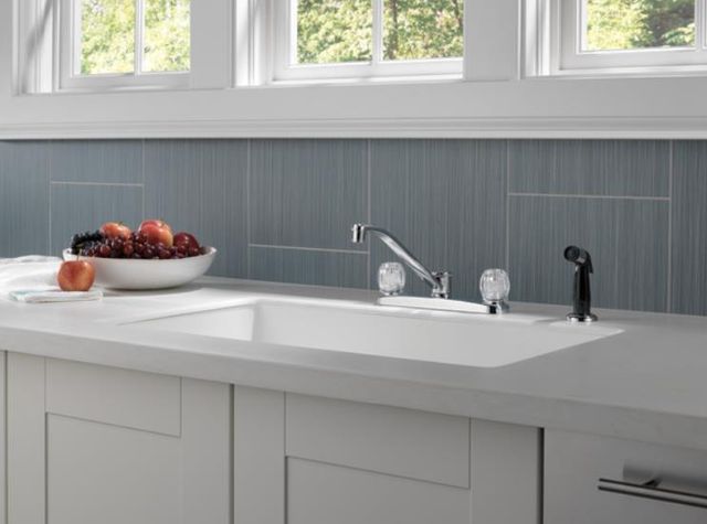 Peerless Core Chrome 6" 2-Handle Kitchen Faucet with Side Sprayer-1