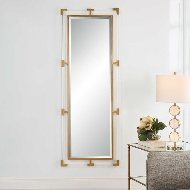 Uttermost® Balkan Metallic Gold Leaf Tall Mirror-1