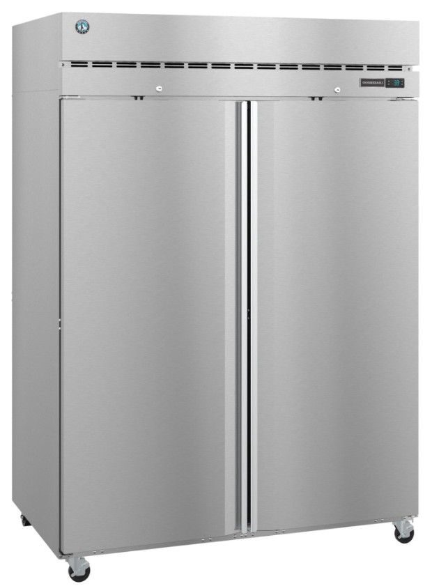 Hoshizaki Steelheart® 55" 50.1 Cu. Ft. Stainless Steel Two Section Upright Freezer with Full Solid Doors and Lock-2