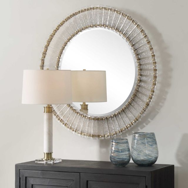 Uttermost® Denali Brushed Gold Round Mirror-2