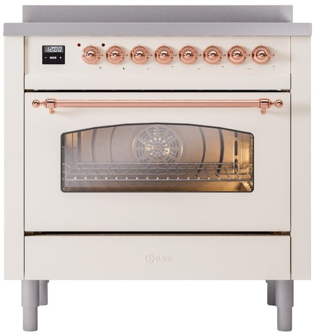 Ilve® Nostalgie II Series 36" Antique White Pro Style Induction Range-0