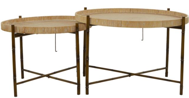 Deco Marche 2-Piece Brown Nesting Table Set-2