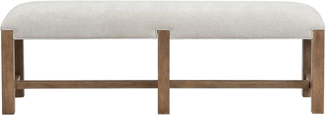 Magnussen Home® Plum Creek Elite Dove/Sierra Brown Bench with Upholstered Seat-1
