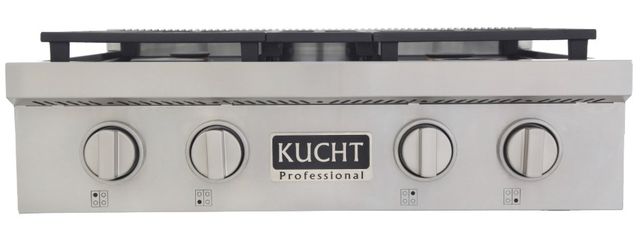 Kucht Professional KFX Series 30" Stainless Steel Natural Gas Range Top with Classic Silver Knobs-1