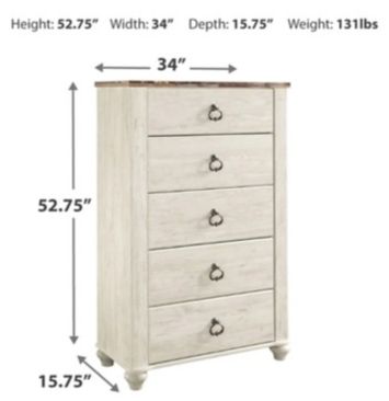 Signature Design by Ashley® Willowton Whitewash Chest-2