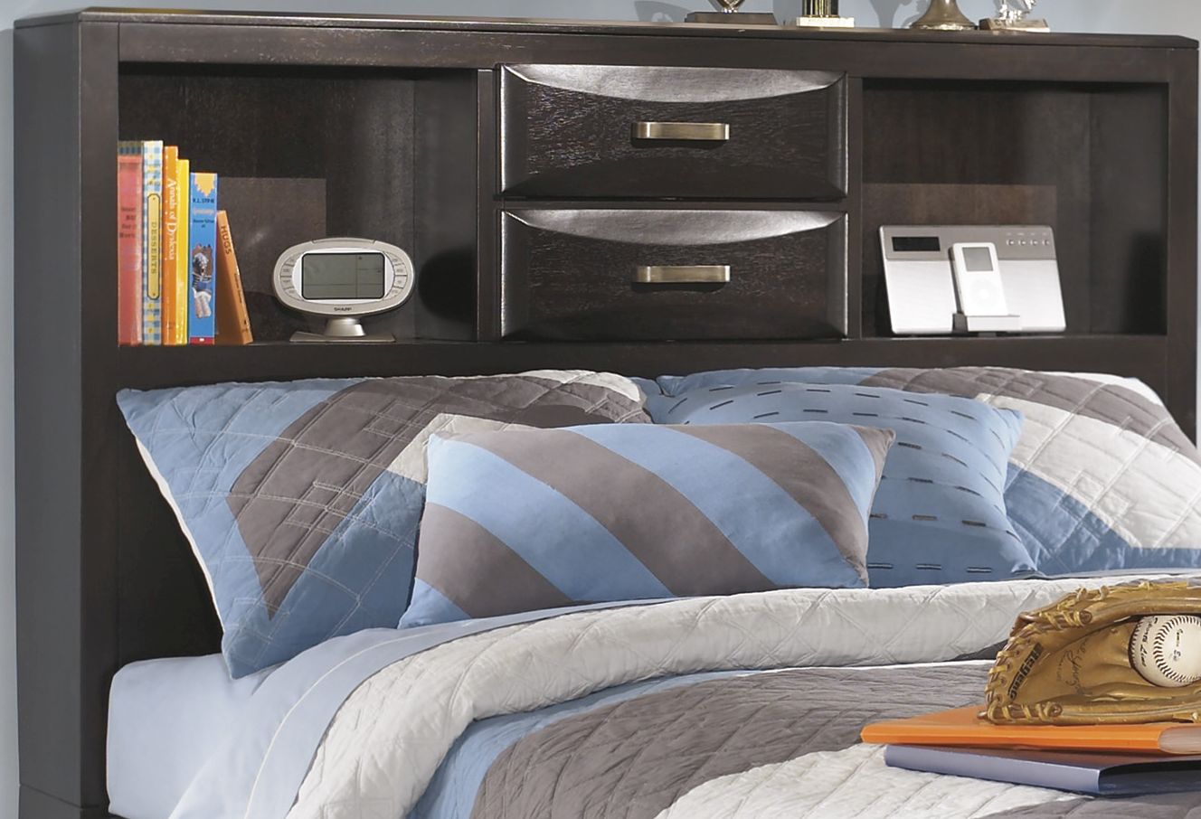Ashley® Kira Almost Black Full Storage Headboard | Bedroom