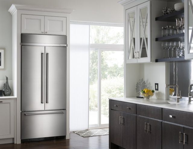 KitchenAid® 42 in. 24.2 Cu. Ft. Stainless Steel Built In Counter Depth French Door Refrigerator-9