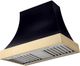 La Cornue Cascade Series 36" Matte Black Wall Mounted Range Hood with Polished Brass Trim-0