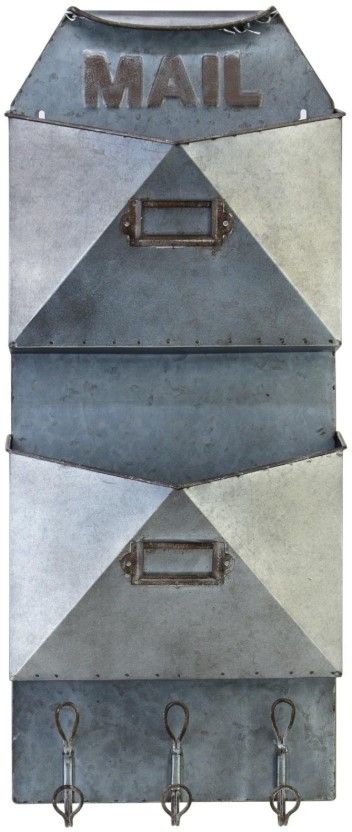 Classy Living Industrial Mail and Key Holder Wall Decor-0