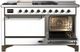 Ilve® Majestic III 60'' White Pro Style Dual Fuel Natural Gas Range with Solid Door and Burnished Trim-3