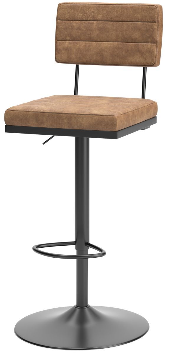 Signature Design by Ashley® Strumford Black/Brown Tall Swivel Bar Stool-0