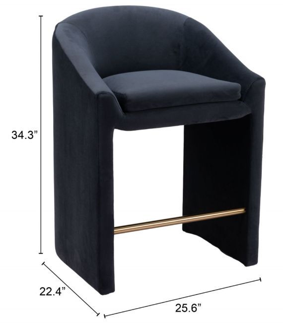 Zuo® Modern Emas Midnight Gray Counter Stool-1