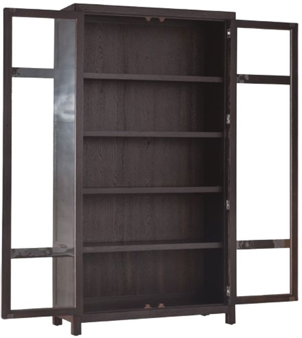 Hooker® Furniture Driftwood Burnt Timber Dining Display Cabinet-1