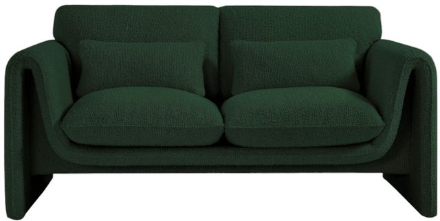 Meridian Furniture Stylus Green Boucle Fabric Loveseat-1