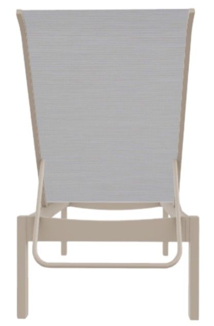 Telescope Casual Leeward Abalone/Desert Fabric/Polymer Outdoor MGP Sling Lay-Flat Stacking Armless Chaise with Wheels-3