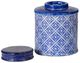 A & B Home Camille Blue/White Lidded Jar-2