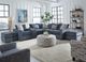 Fusion Furniture Universal Denim Stiletto Blue Cocktail Ottoman-1