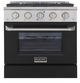 Kucht Professional KDF Series 30" Stainless Steel Pro Style Dual Fuel Range with Black Door-1
