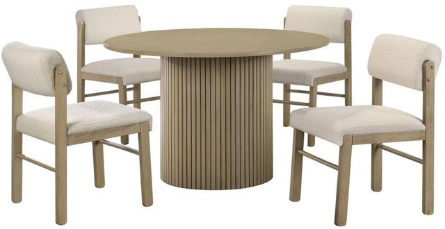Coaster® Hamlyn 5-Piece Cream/Natural Oak Dining Table Set-0