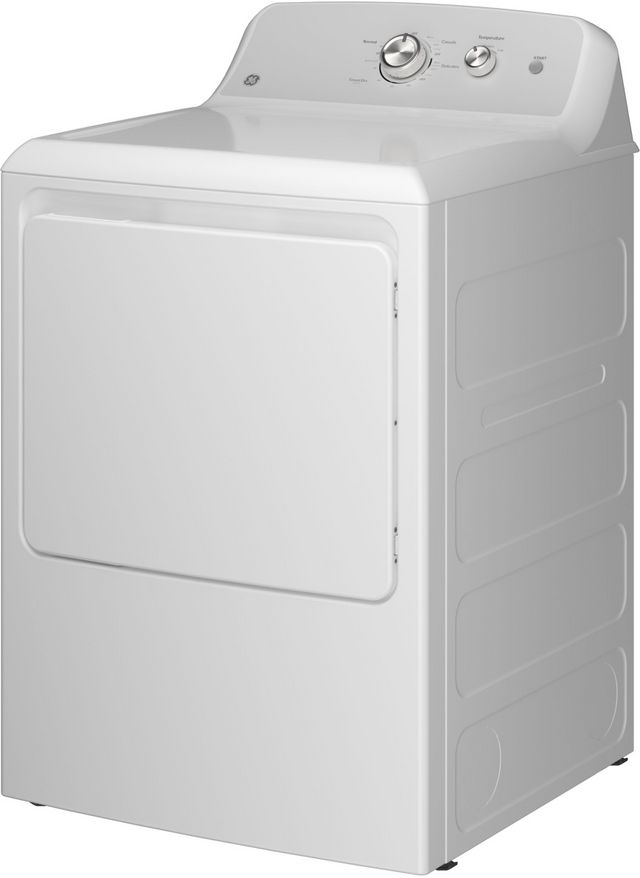 GE® 7.2 Cu. Ft. White with Silver Matte Backsplash Electric Dryer-1