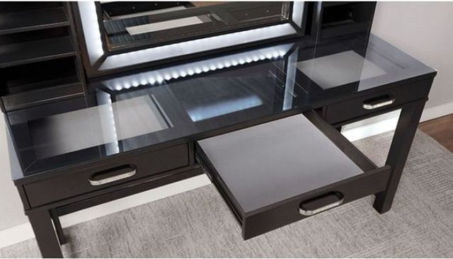 Furniture of America® Stephanie 3-Piece Obsidian Gray Vanity Set-2
