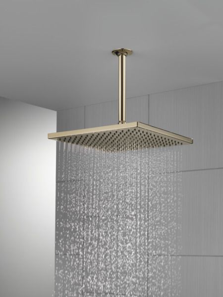 Delta Universal Showering Components 12" Lumicoat® Polished Nickel Square Single-Setting Metal Raincan Shower Head-3