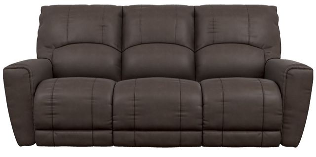 La-Z-Boy® Cassian Dark Chocolate Leather Power Reclining Sofa with Headrest-1