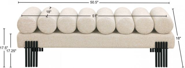 Meridian Furniture Akeela Beige Bench-3