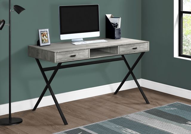 Monarch Specialties Inc. Grey Reclaimed Wood 48" Computer Desk-2