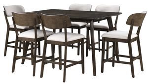 New Classic® Home Furnishings Rex 7-Piece Beige/Walnut Counter Dining Set