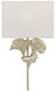 Currey & Company Gingko Distressed Silver Leaf Wall Sconce-1
