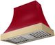 AGA Cascade 36" Piccadilly Red Wall Mounted Range Hood with Brushed Brass Trim-0