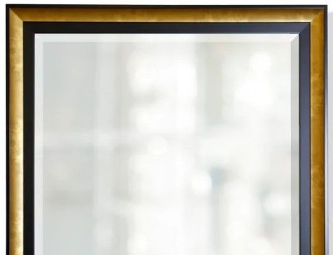 Stylecraft Black/Gold Beveled Framed Wall Mirror-1