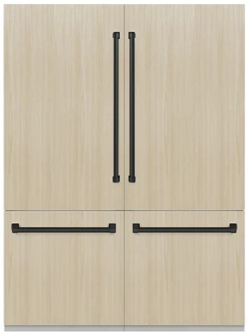 ZLINE Autograph Edition 60" 32.2 Cu. Ft. Panel Ready Built-In French Door Refrigerator with Graphite Gray Interior and Matte Black Accents-0