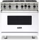 Viking® 5 Series 36" White Pro Style Natural Gas Range-0