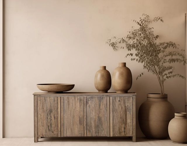 International Furniture Direct Xel-Ha Brown Console-1