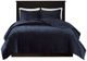 Olliix by Madison Park Harper 3 Piece Navy Full/Queen Faux Velvet Reversible Coverlet Set-0