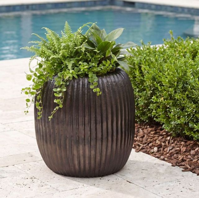 Uttermost® Vector Ridge Dark-Weathered Indoor-Outdoor Planter-1