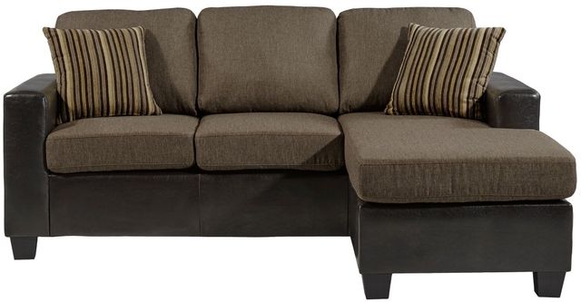 Mazin Furniture Slater 2-Piece Brown Reversible Sofa Chaise Sectional-2