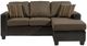Mazin Furniture Slater 2-Piece Brown Reversible Sofa Chaise Sectional-2