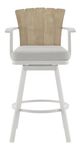 Armen Living Hazel Argent Gray Aluminum/Wooden Outdoor Swivel Counter Stool-1