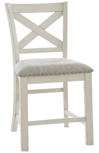 Signature Design by Ashley® Robbinsdale Antique White Upholstered Bar Stool