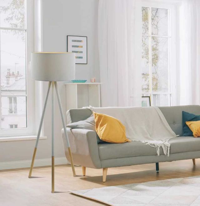 Adesso® Louise Natural/White Floor Lamp-1