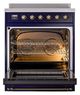 Ilve® Nostalgie II Noblesse 30'' Midnight Blue Pro Style Induction Range with Burnished Trim-2