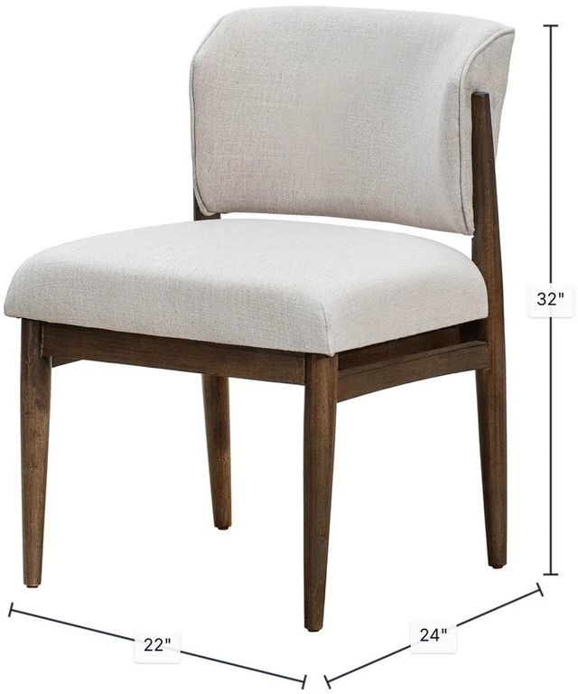 LH Home Fritz Athens Chestnut/Linen Taupe Dining Side Chair-2