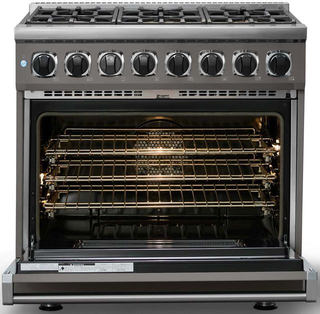 Viking® 7 Series 36" Damascus Gray Pro Style Dual Fuel Range-1