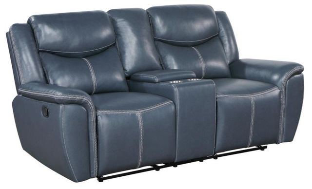 Coaster® Sloane 2-Piece Blue Upholstered Manual Reclining Living Room Set-2